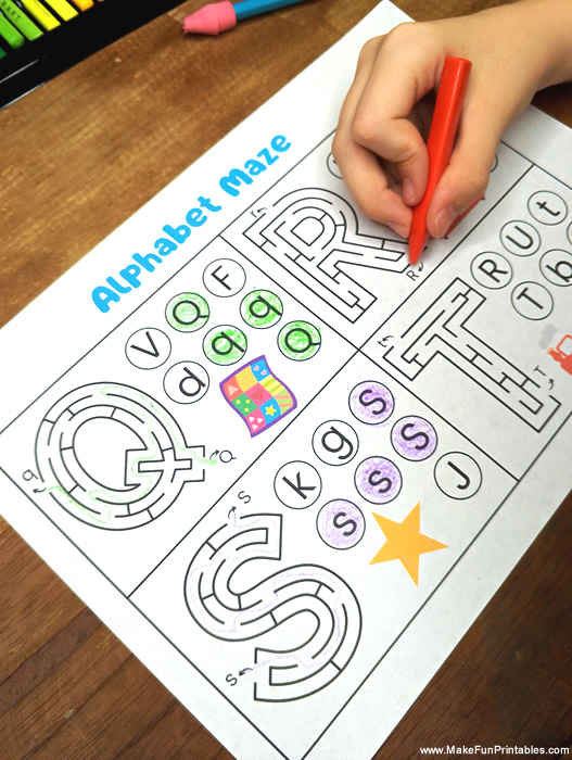 abc worksheets mazes and letter matching