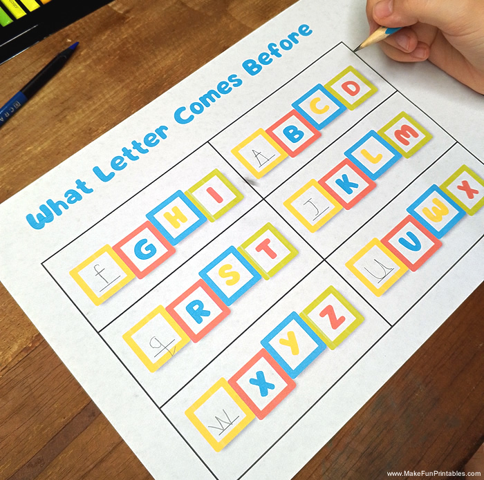 alphabet sequencing preschool