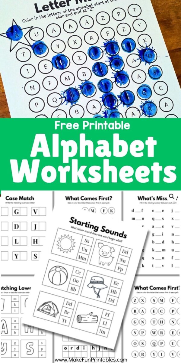 Free Alphabet Worksheet Pack (Focus on Alphabet as a Whole) - Make Fun ...