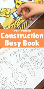 Quiet time binder for preschool with construction theme
