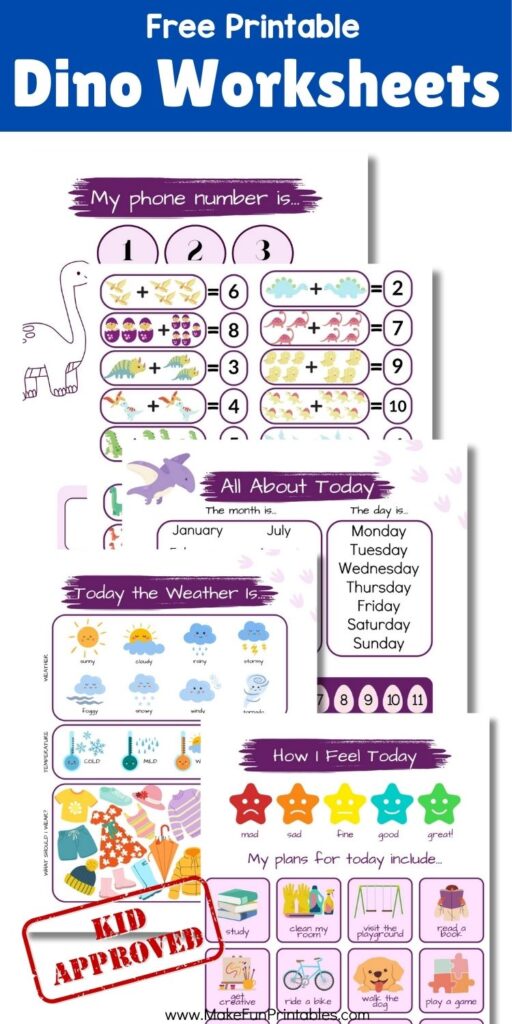Morning routine chart featuring dinosaur-themed tasks and visuals