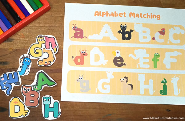 shadow abc letter matching worksheet