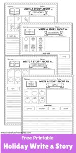Holiday Directed Drawing Printable for Kids - Make Fun Printables