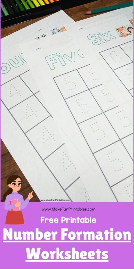 Printable number tracing worksheet designed for preschoolers learning early math.