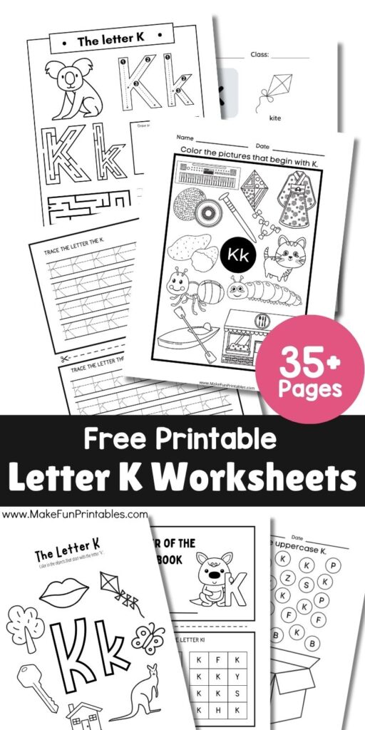 Free printable Letter K worksheets for preschool with tracing, coloring, and beginning sound activities to build early literacy skills.