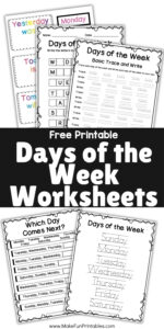 Today Is morning routine worksheet to help kids learn the days of the week.