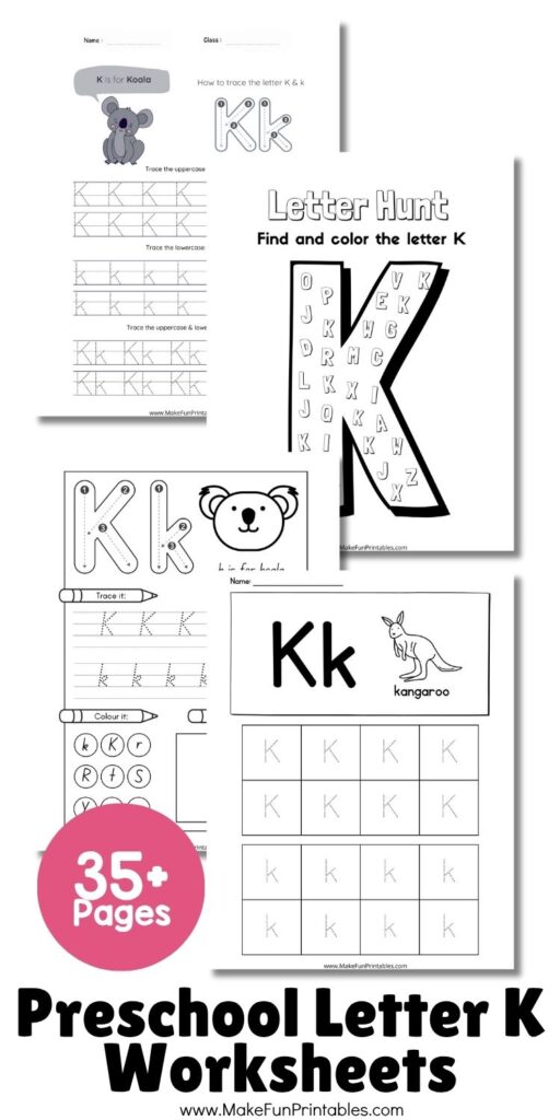 Engaging Letter K printables for preschoolers to practice letter recognition, fine motor skills, and beginning sound identification.