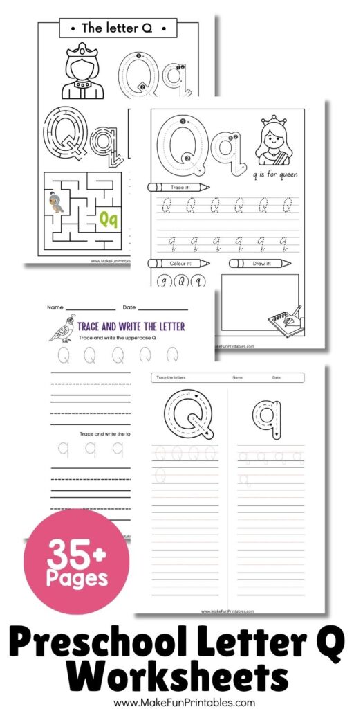 Engaging Letter Q printables for preschoolers to develop fine motor skills, letter recognition, and beginning sound awareness.