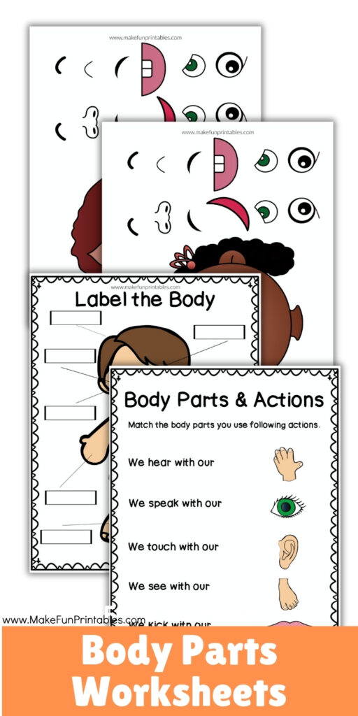 Free my body worksheet for kids featuring tracing and handwriting practice for early learners.