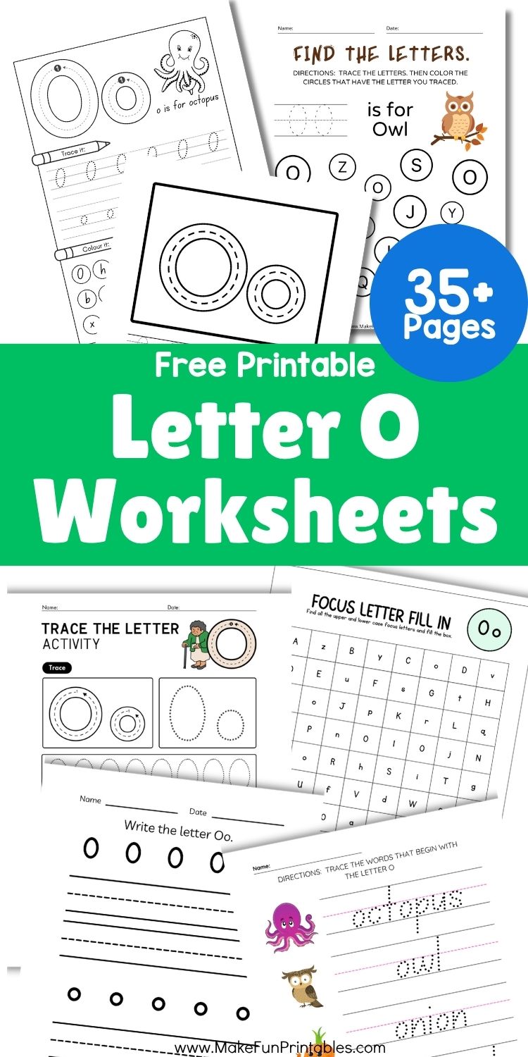 Free printable Letter O worksheets for preschool with tracing, coloring, and beginning sound activities to support early literacy and fine motor skills.