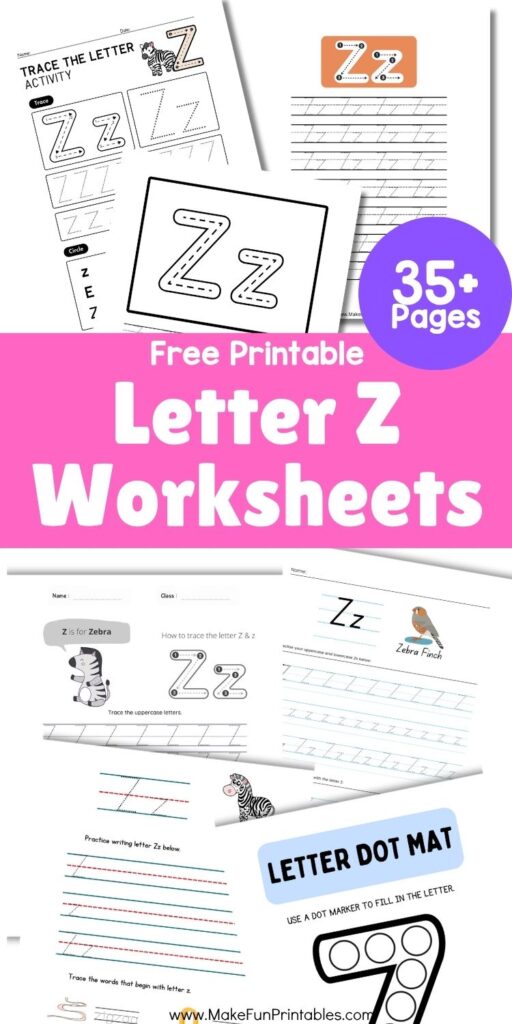 Free printable letter Z tracing worksheet for preschool and kindergarten learners.