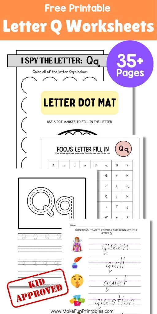 Free printable Letter Q worksheets for preschool with tracing, coloring, and beginning sound activities to build early literacy skills.
