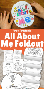 All About Me Accordion Fold-Out with Spinner activity for preschool and kindergarten students to share about themselves.