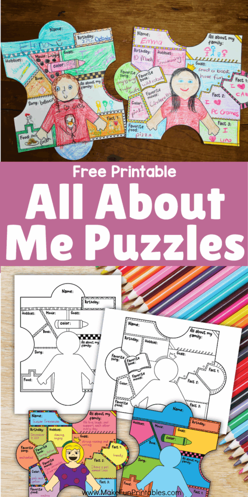 All About Me Puzzles – Fun Back to School Printable for Kids