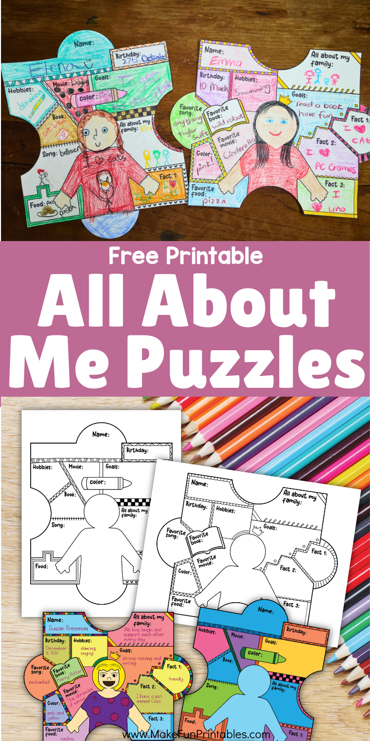 All About Me Puzzles – Fun Back to School Printable for Kids