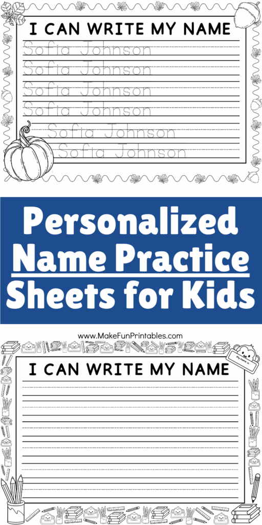 Customizable name writing printable for kindergarten with colorful farm animal illustrations.