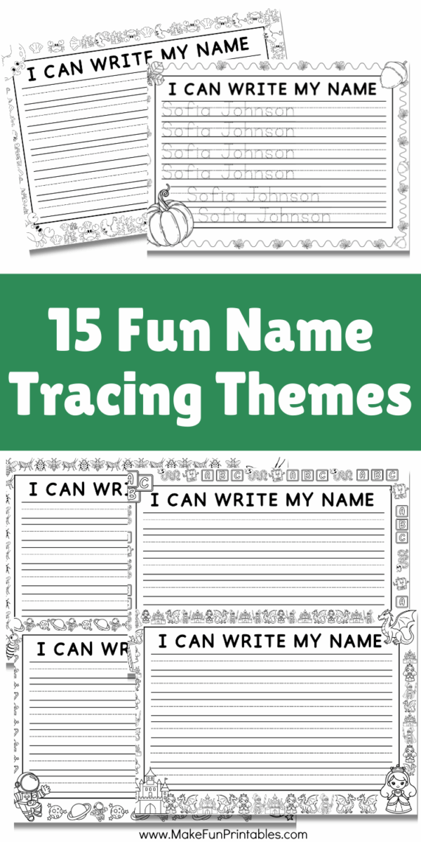 Editable Name Tracing Worksheets – 15 Fun Themes for Preschool ...