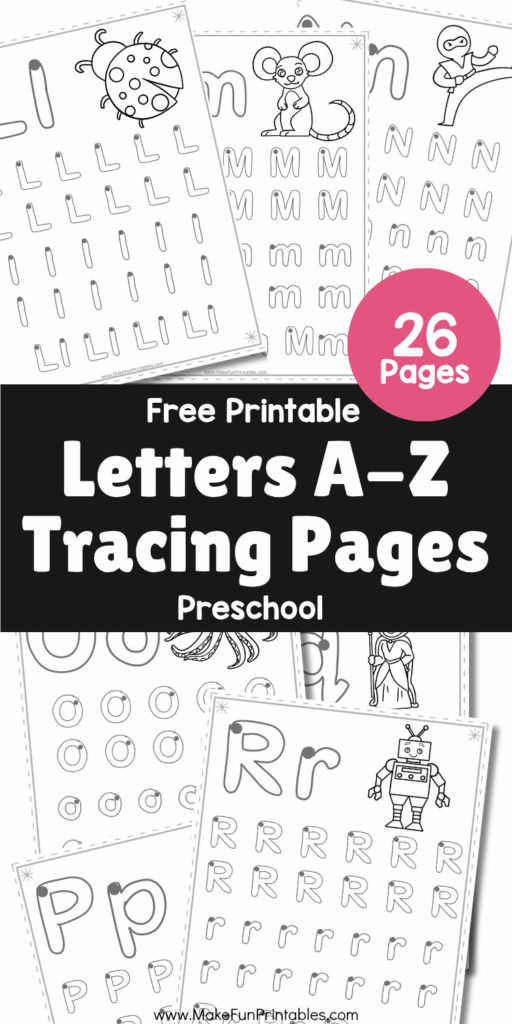 No-prep printable worksheets with bold bubble letters for early literacy skills.