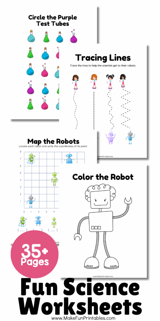 Fun science printables for early learners focused on observation, classification, and vocabulary.