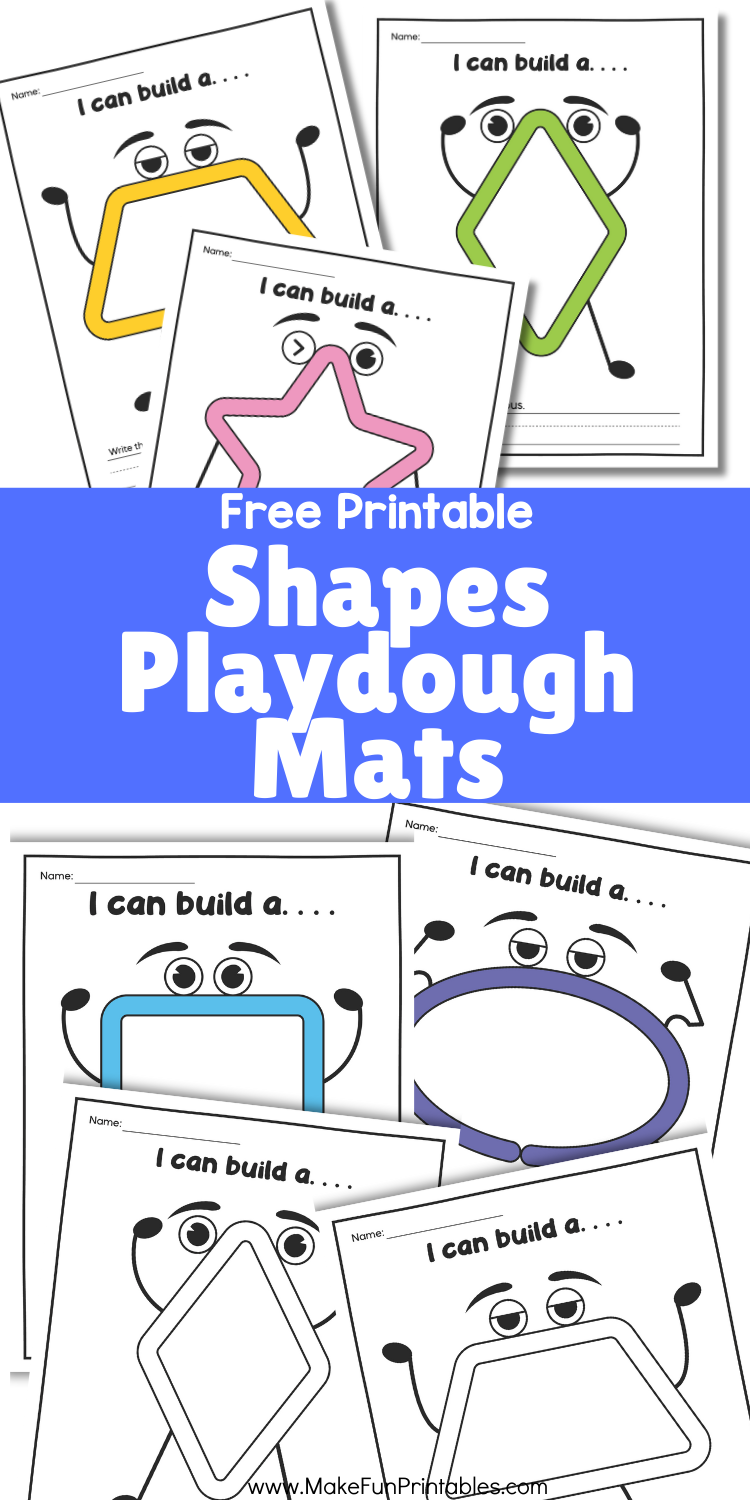 Shapes Playdough Mats Printable for Preschool and Kindergarten