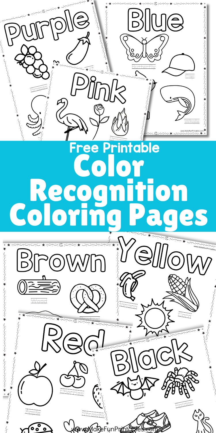 No prep kindergarten color recognition coloring page featuring objects to color and trace for early literacy practice