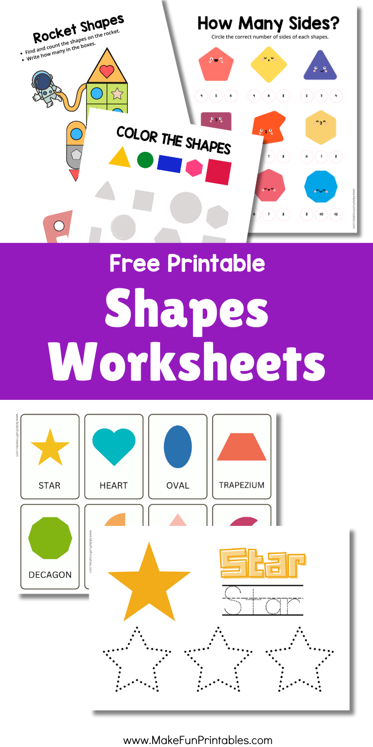 Free printable shapes tracing worksheet with circles squares and triangles