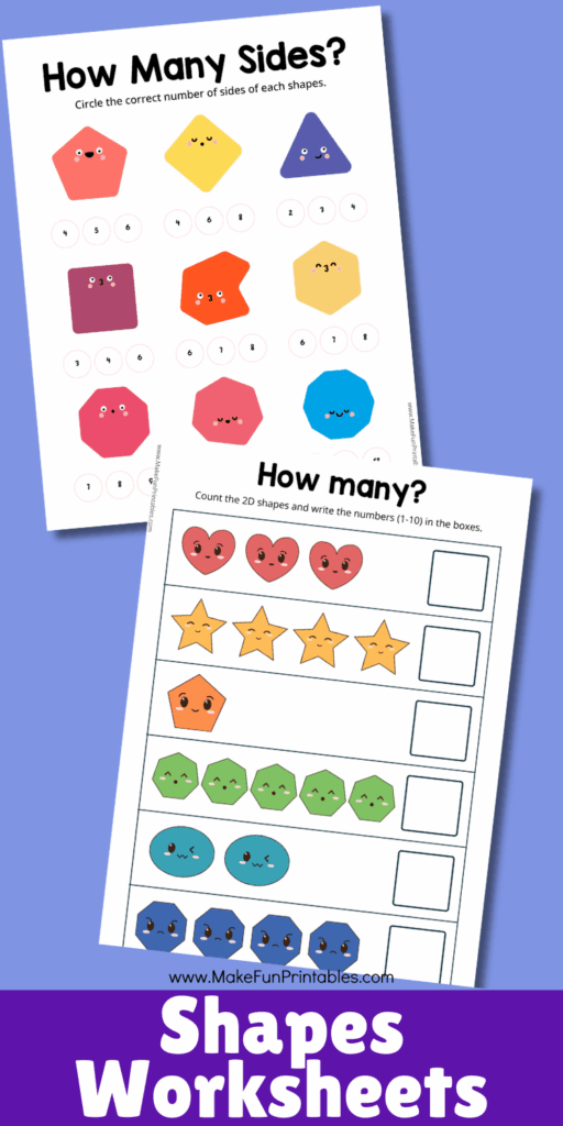 Cut and paste shapes matching worksheet for preschool and kindergarten