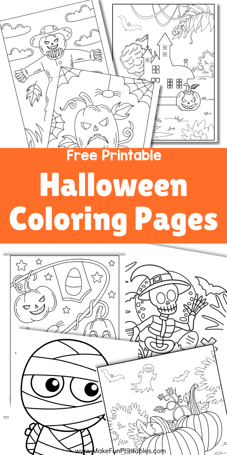 Fun Halloween coloring page with bats and a spooky scene ideal for preschoolers and kindergartners to enjoy during October.