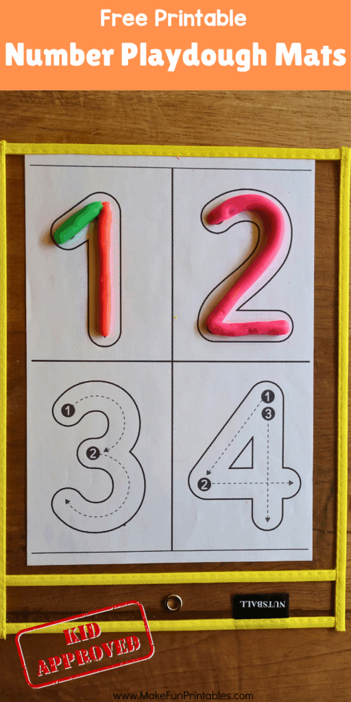 Laminated number tracing mats used with playdough, sand trays, and dry erase markers.