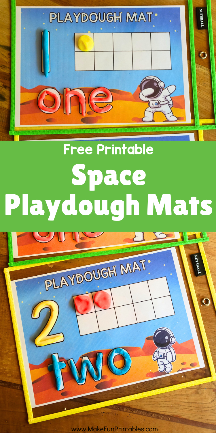 Free space playdough number mat printable with tens frames for preschool and kindergarten kids to practice counting and number sense.