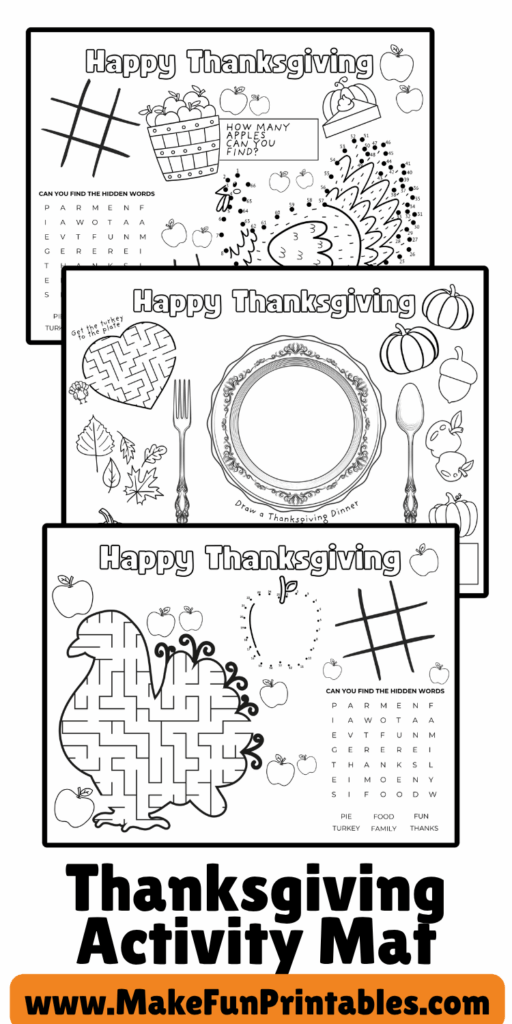 Free printable Thanksgiving worksheets featuring drawing prompts coloring pages and hidden word puzzles for kids.