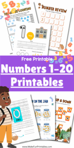 Free Printable Numbers 1 to 20 Worksheets for Preschool and ...