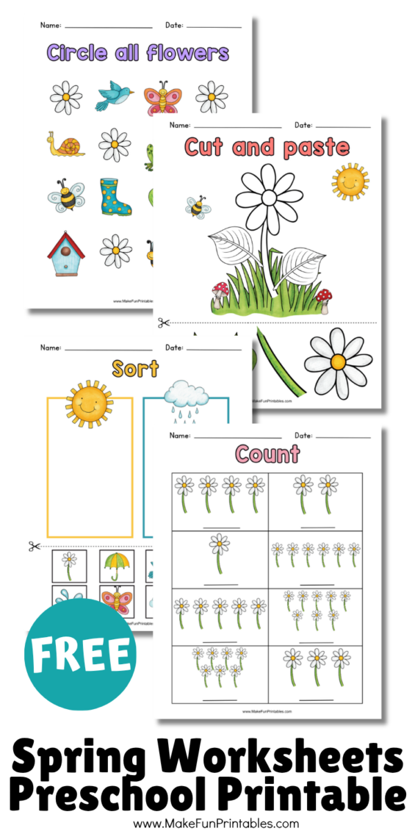 Free Printable Spring Worksheets for Preschool - Make Fun Printables