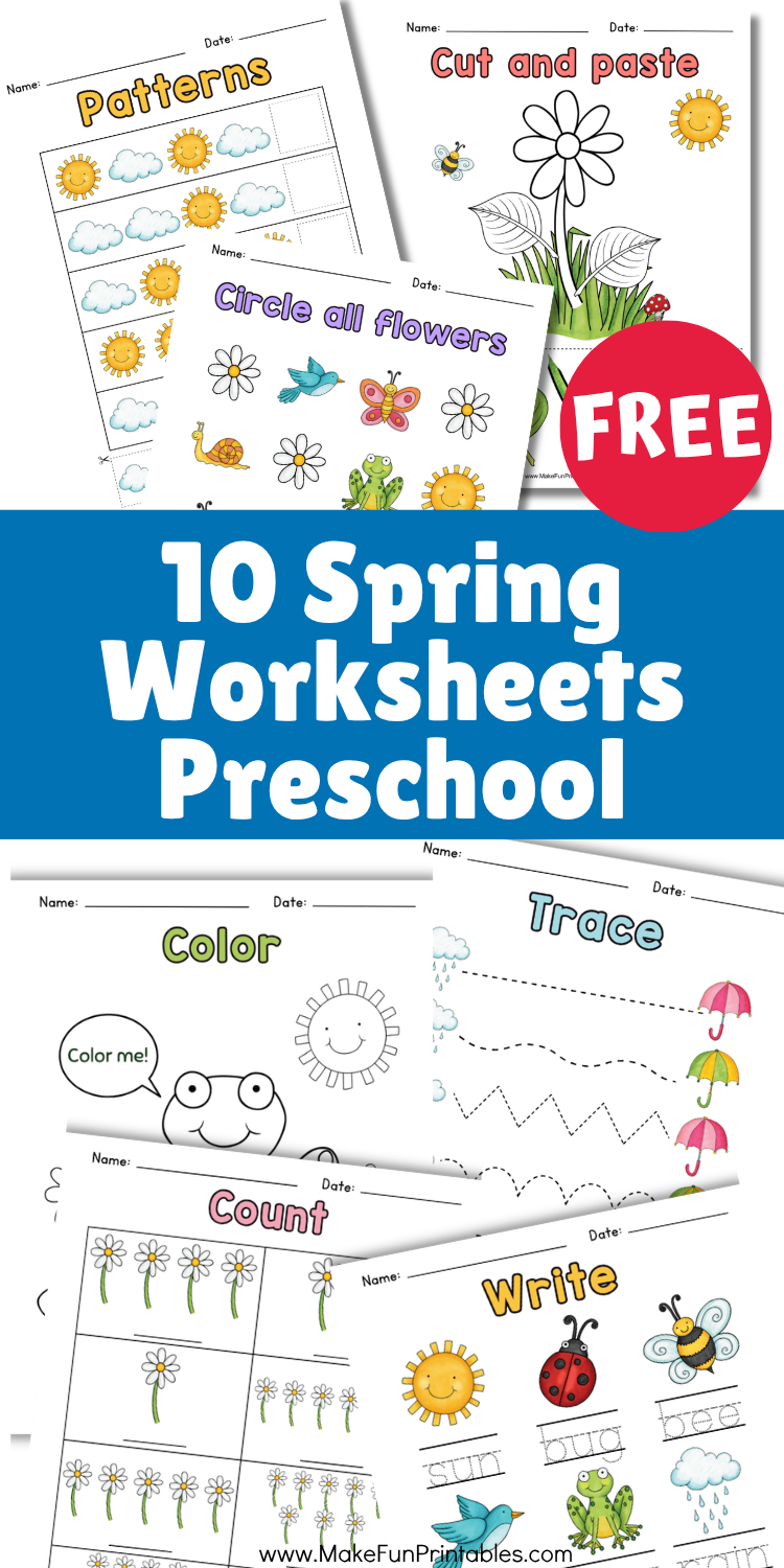 Free Printable Spring Worksheets for Preschool