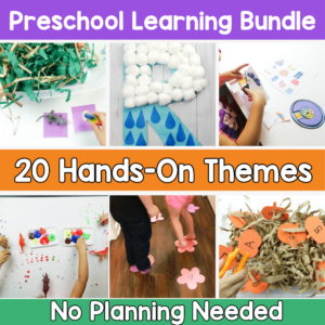 Preschool learning bundle with 20 hands-on themes and activities